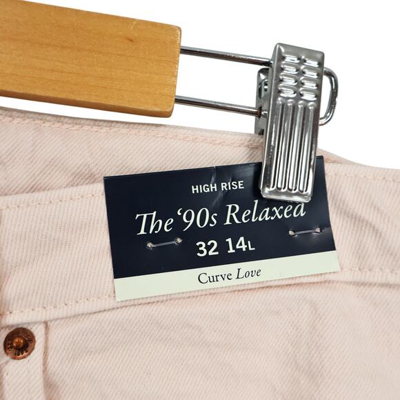 NWT Abercrombie & Fitch Curve Love 90s Relaxed Jean Light Pink Size 32/14 Long - Picture 8 of 9